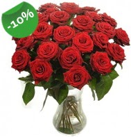 Vazo içerisinde 25 adet kırmızı gül  Çorum uluslararası çiçek gönderme 