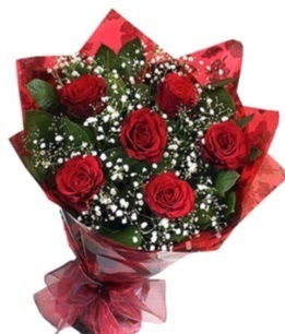 6 adet kırmızı gülden buket  Çorum çiçek yolla , çiçek gönder , çiçekçi  
